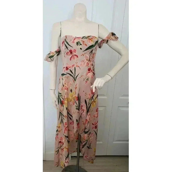 Boho Summer Floral maxi dress with slit in the front Medium - Picture 1 of 13